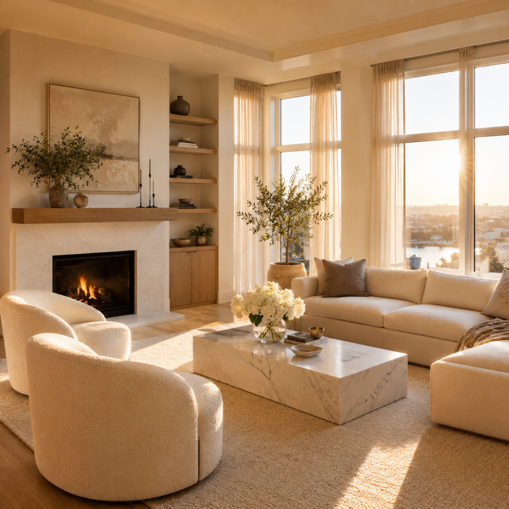 Apartment Living Room Ideas With Cozy Fireplace