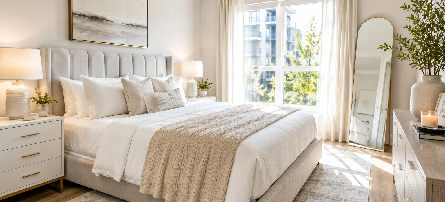 Modern bedroom decor on a budget