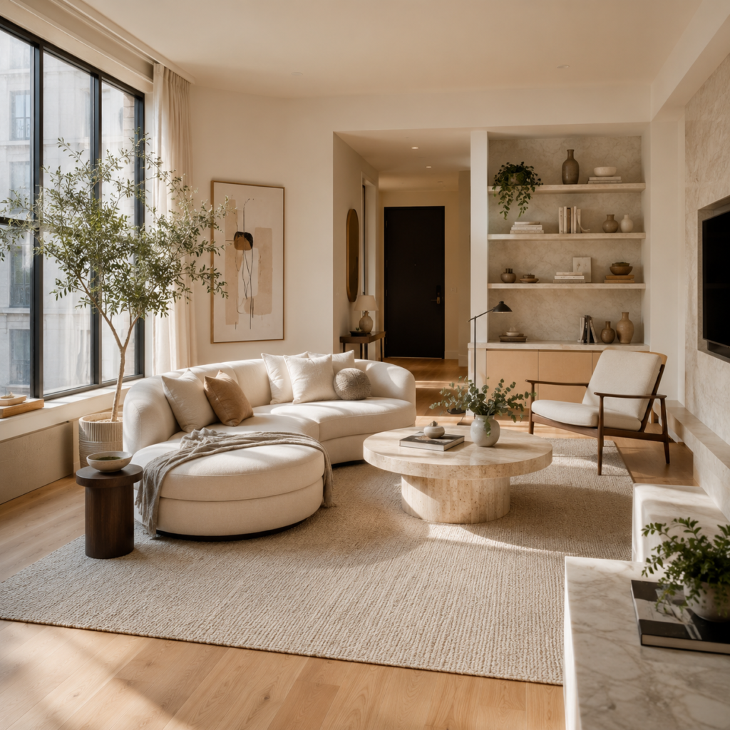 Apartment Living Room Ideas With Curved Sofa