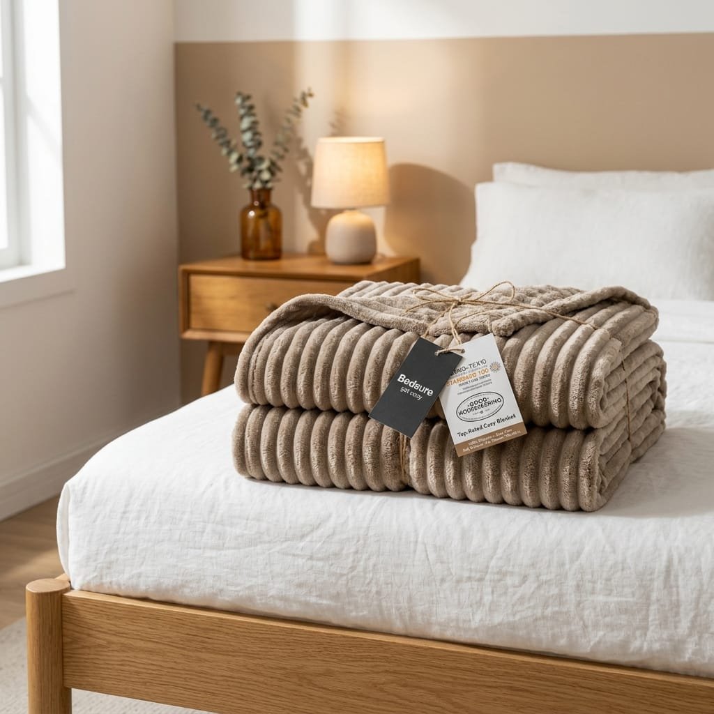 bedsure plush fleece blanket for a modern bedroom