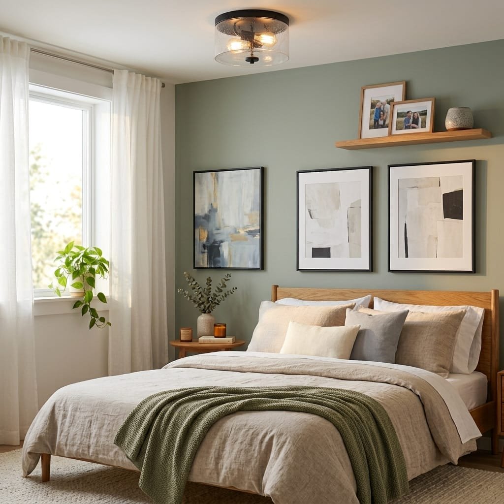 modren bedroom ceilling fan with stylish light