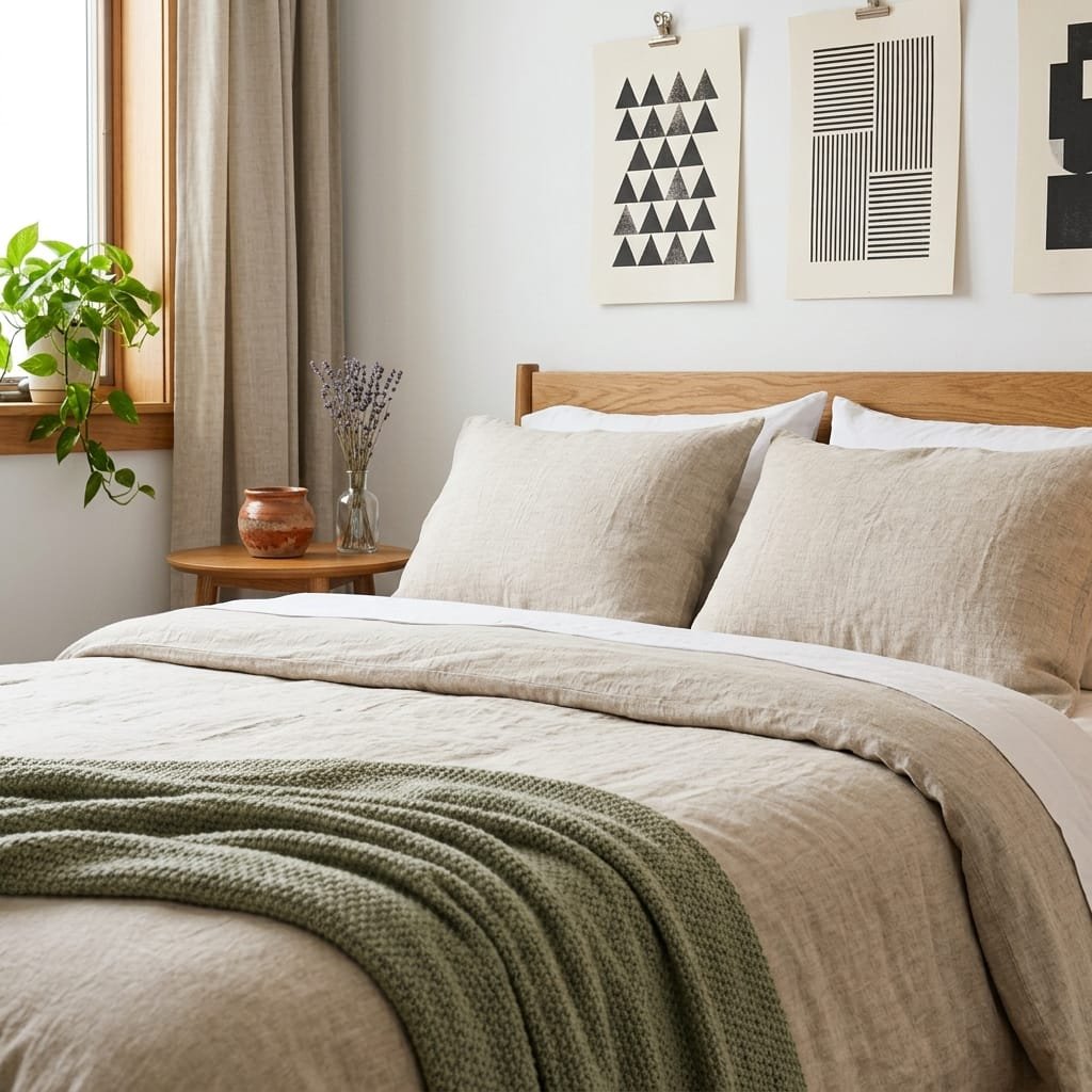 bedsure linen duvet cover for a modern bedroom