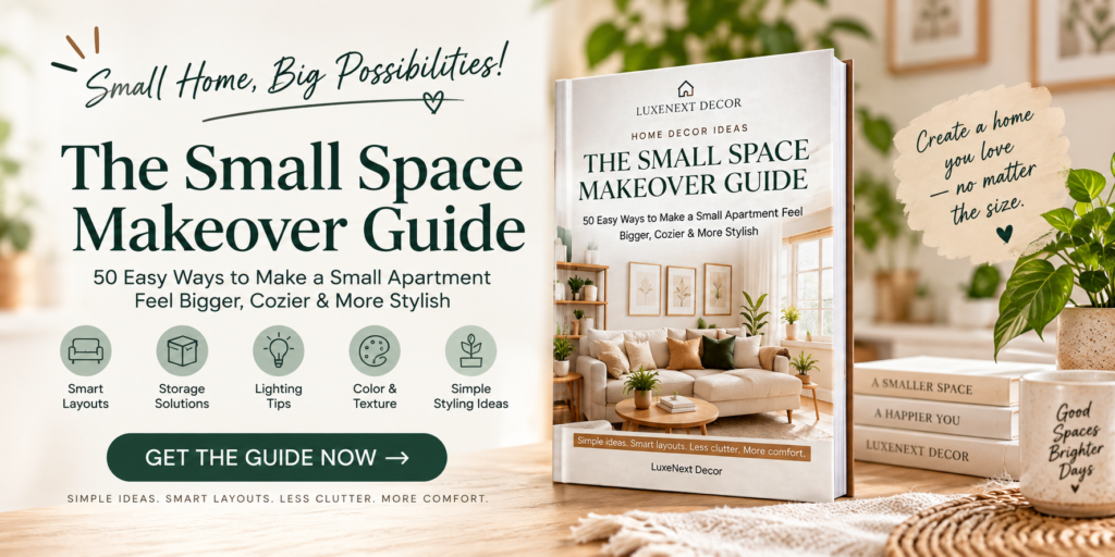 The Small Space Makeover Guide ebook with 50 small apartment decorating ideas