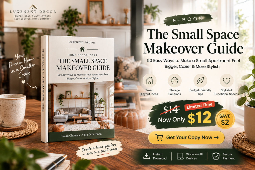 The Small Space Makeover Guide e-book with limited-time $12 offer